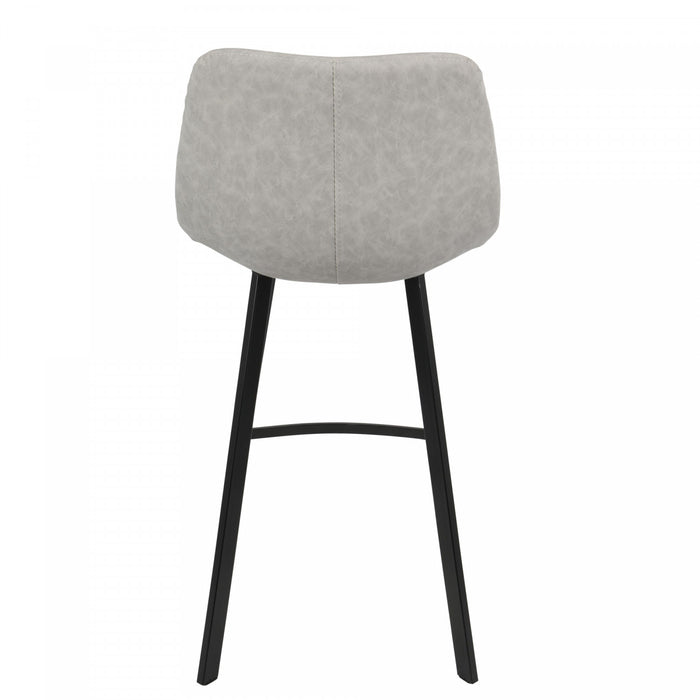 Tabouret industriel Outlaw de hauteur comptoir en similicuir gris - ensemble de 2