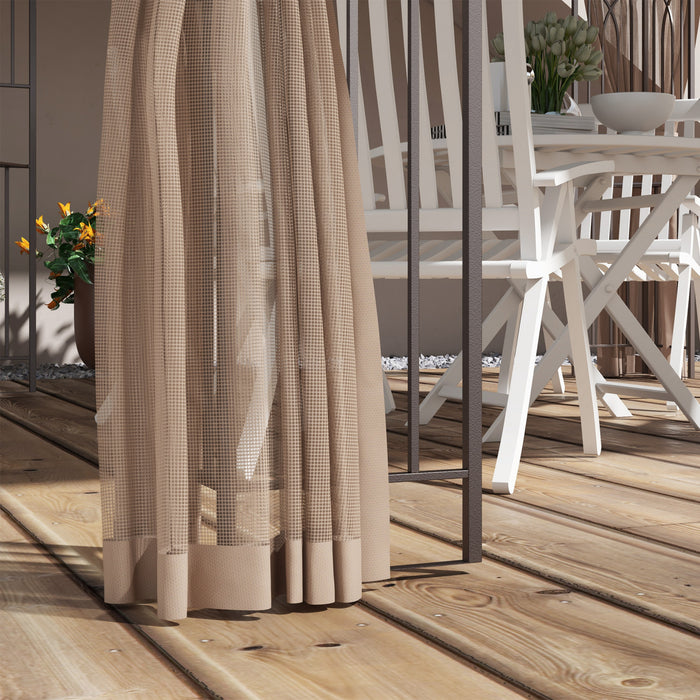 Outsunny Auvent Exterieur De Tonnelle De Patio 12' X 10', Filets