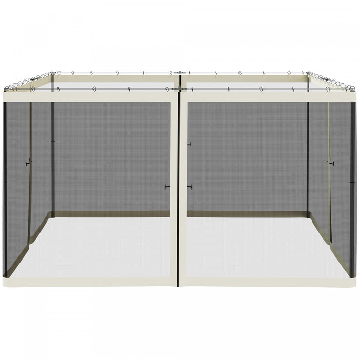 Outsunny Moustiquaire De Remplacement Pour Gazebo 12' X 12' Rideaux Zippe Pour Fete Activites Exterieur