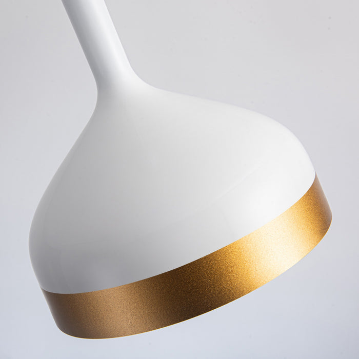 Luminaire suspendu de la collection Dash de 8 po - blanc et doré