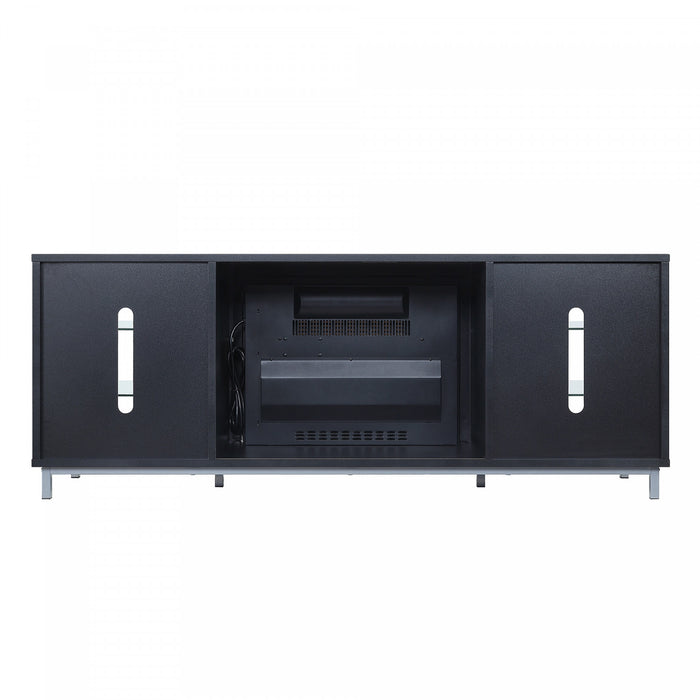 Foyer electrique moderne Brighton 2 pieces en noir et onyx
