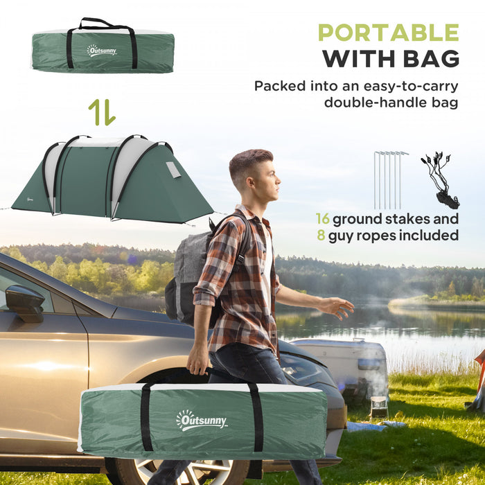 Outsunny Tente de Camping avec 2 Chambres et Salon, Etanche 3000 mm