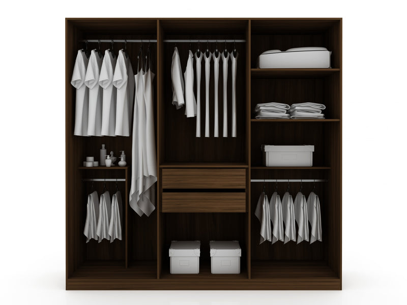 Armoire contemporaine moderne Gramercy 208 cm en brun chataigne