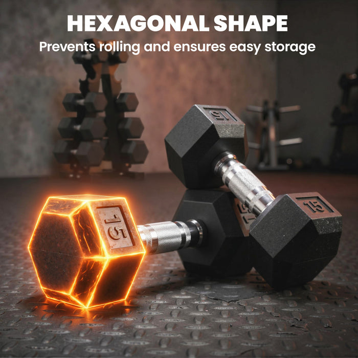 Soozier set d’halteres hexagonaux 95 kg avec rack vertical pour home gym