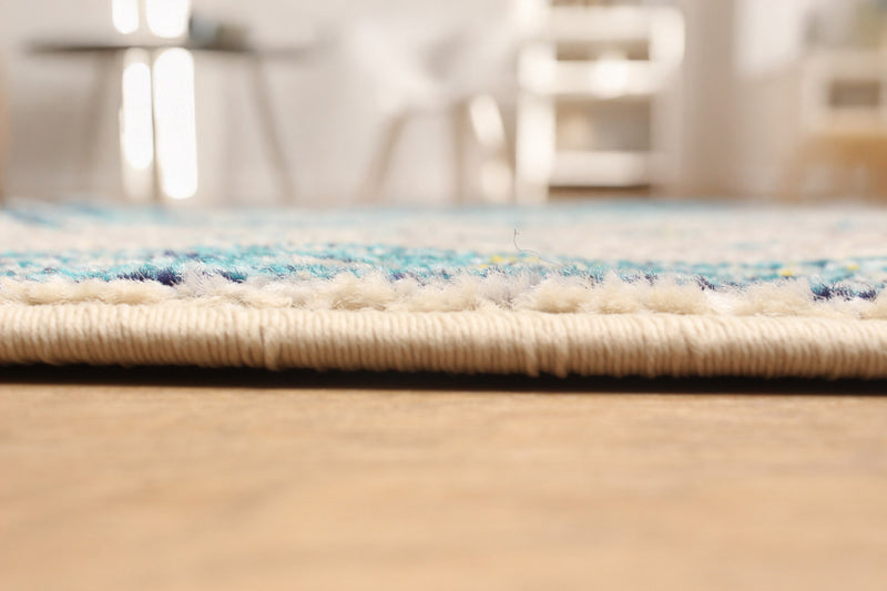 Tapis de Couloir Traditionnel Daria 2'8\" x 8'2\" en Bleu