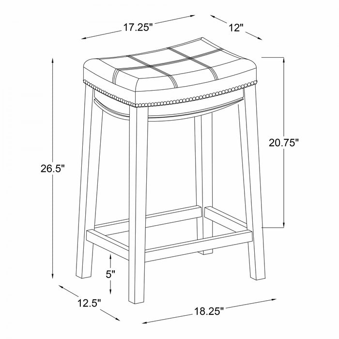 Tabouret Claridge de hauteur comptoir en similicuir brun et sans dossier - ensemble de 2