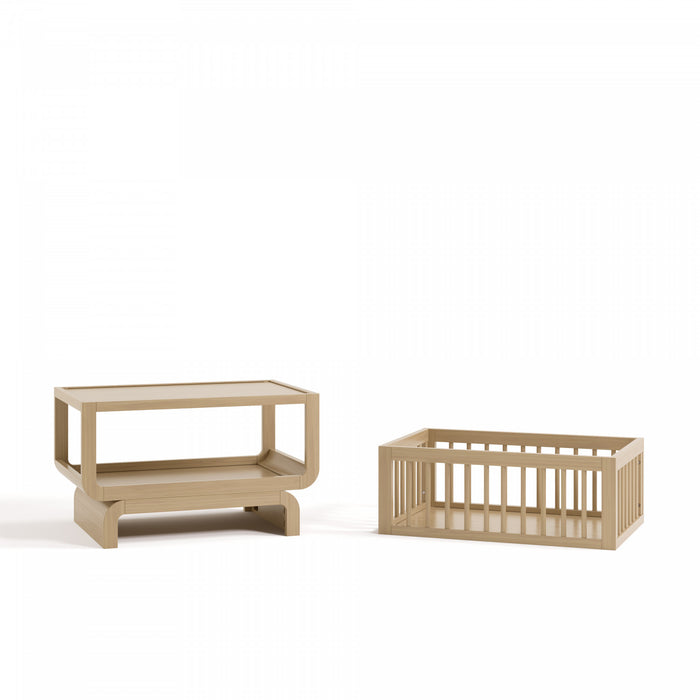 Storkcraft Santorini Berceau convertible 3-en-1 de luxe - Bois clair