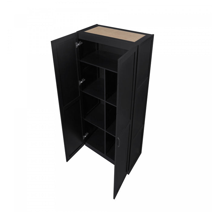 Armoire de rangement Cornelia Modern 30\" en noir (7 etageres)