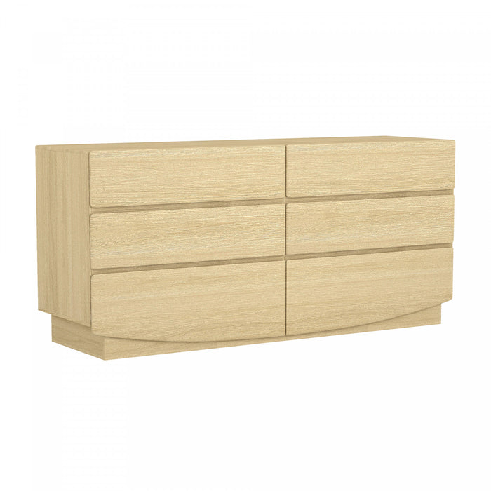 Commode contemporaine Ardea 72\" en chene naturel (6 tiroirs)