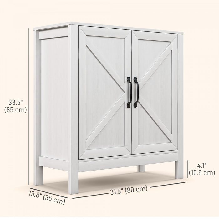 HOMCOM Armoire de rangement, buffet avec etagere reglable, blanc