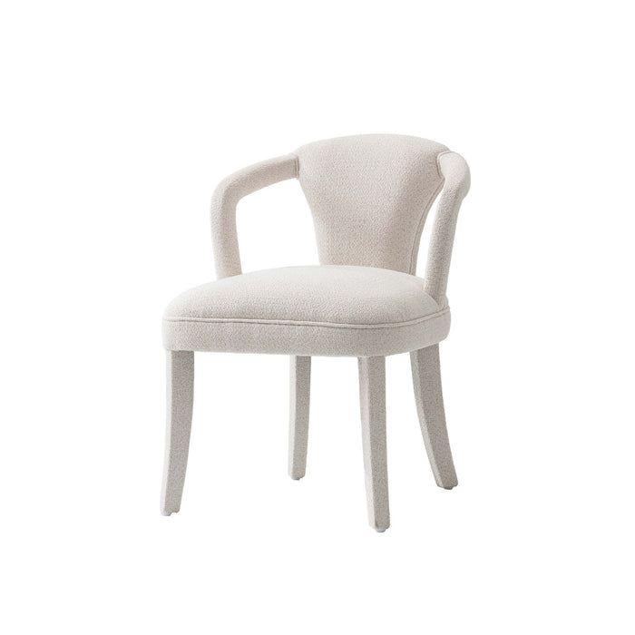 Fauteuil Palmer style milieu du siecle moderne en tweed ivoire rembourre