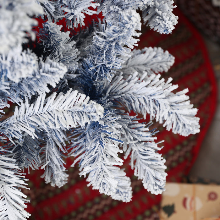 Homcom Arbre De Noel Artificiel De 6 Pi Avec Branches Floquees De Neige