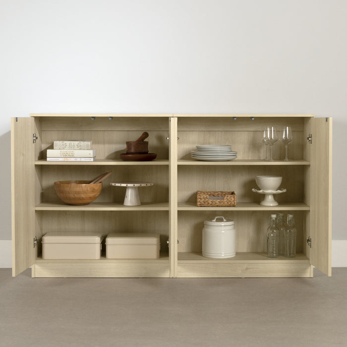  Ensemble de 2 dessertes Arum avec 2 portes - chêne blanchi