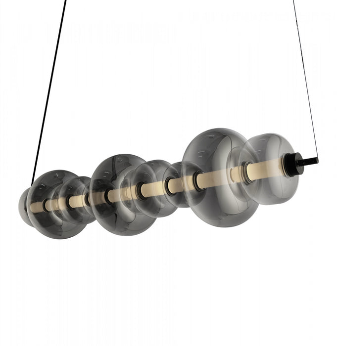Luminaire D’ilot A Del Integrees Astra, Noir Avec Verre Ombre Fume