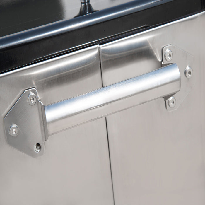 Chariot refrigere a roulettes Outsunny 80 pintes, bac a glace pour boissons (biere, etc.), argent