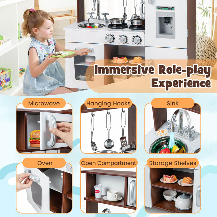 Kids Kitchen Playset Pretend Play Kitchen Toy Avec Des Sons Realistes Et Des Lumieres