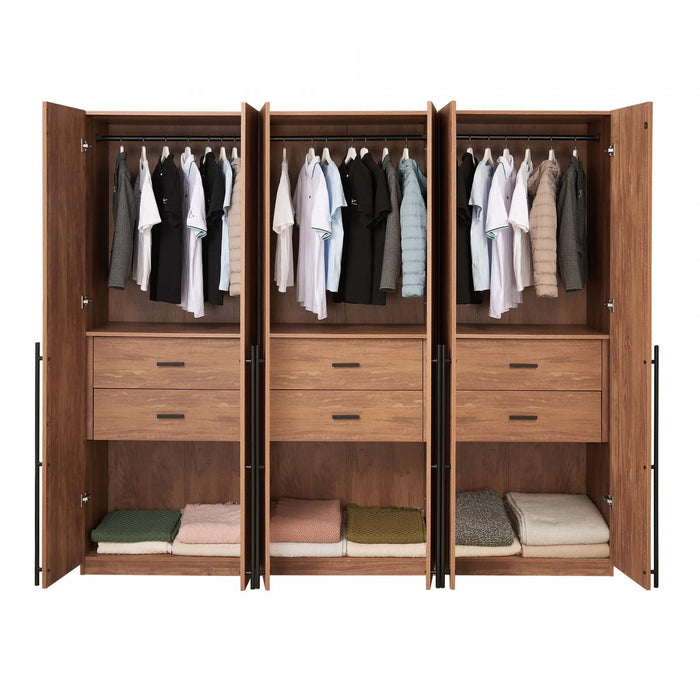 Armoire moderne Lee 32\" en brun dore - Ensemble de 3