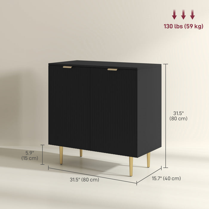 HOMCOM Buffet avec etageres reglables, Noir