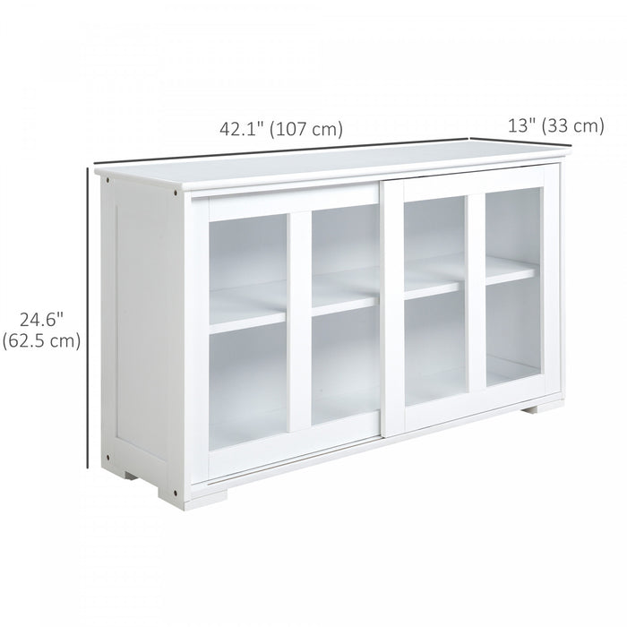 HOMCOM Buffet de cuisine modulable avec porte coulissante vitree