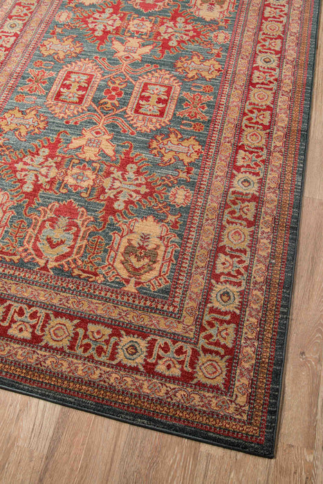 Tapis Traditionnel Lena 2'3\" x 7'6\" en Bleu