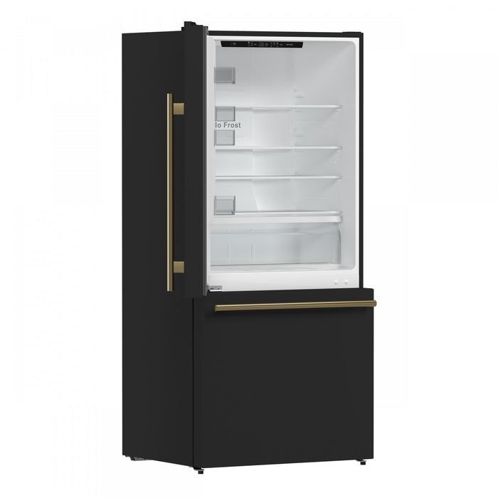 Refrigerateur Milano Espresso de 31 po avec congelateur inferieur, noir, 17,2 pi³ – FFFFD1786-31BLK