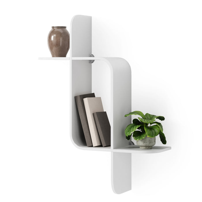 Tablette murale moderne Montage de Umbra en bois - blanche