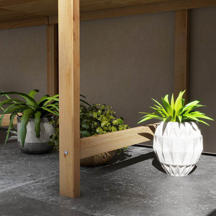 Outsunny Jardiniere En Bois Avec Pieds Et Trous De Drainage, Naturel