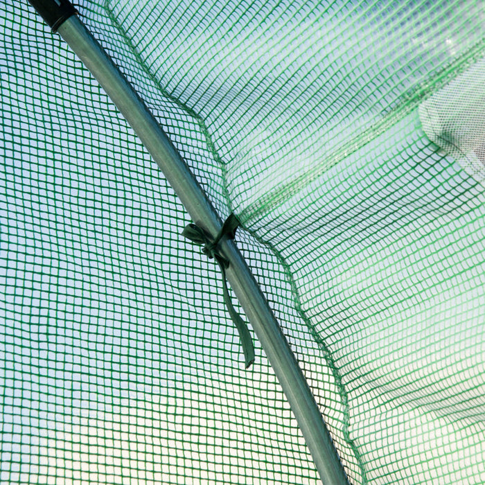 Outsunny 19,7 'x 9,8' X 6,6' Grande Serre De Jardin A Effet De Serre Tunnel De Culture De Graines De Plantes Avec Fenetres Et Porte Vert