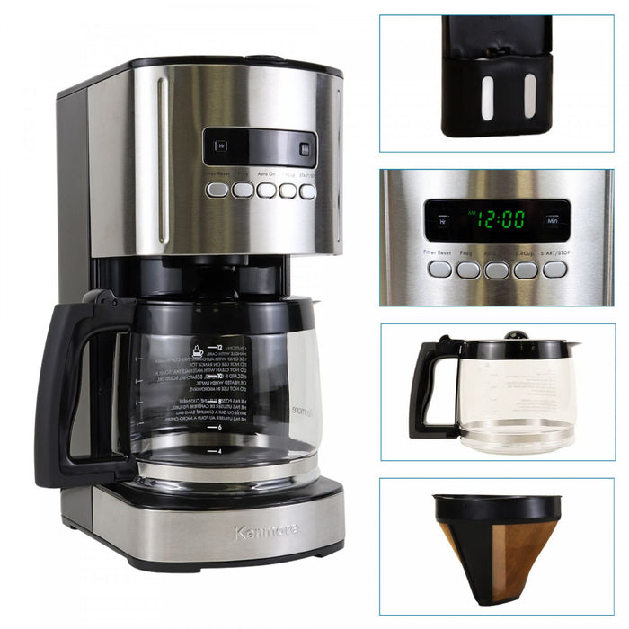 Cafetière programmable Kenmore de 12 tasses, noire - KKCM12B