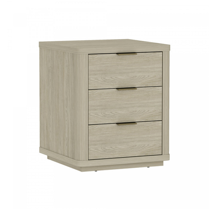 Table de nuit moderne Evelyn 20\" en naturel (3 tiroirs) - Lot de 2