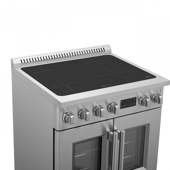 Cuisiniere a induction Torino de 30 po avec portes francaises, acier inoxydable – FFSIN0950-30