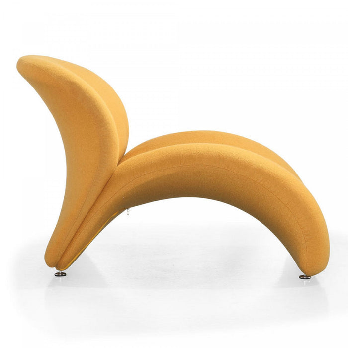 Fauteuil d’appoint moderne en melange de laine Rosebud jaune – Lot de 2