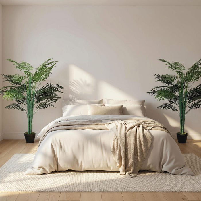 Outsunny Palmier Artificiel Tropical de 1,5 m, Faux Arbre avec Feuilles Realistes