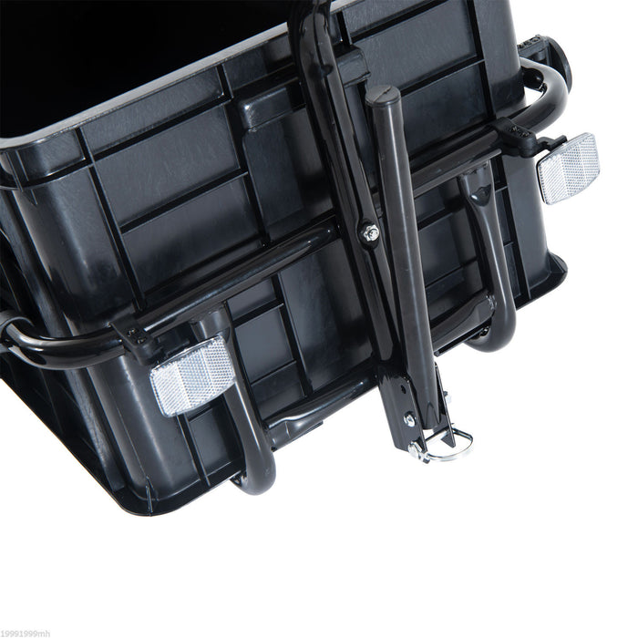Aosom Multi-functional Bicycle Cargo Trailer Steel Large Bike Luggage Cart Carrier Black (en Anglais)
