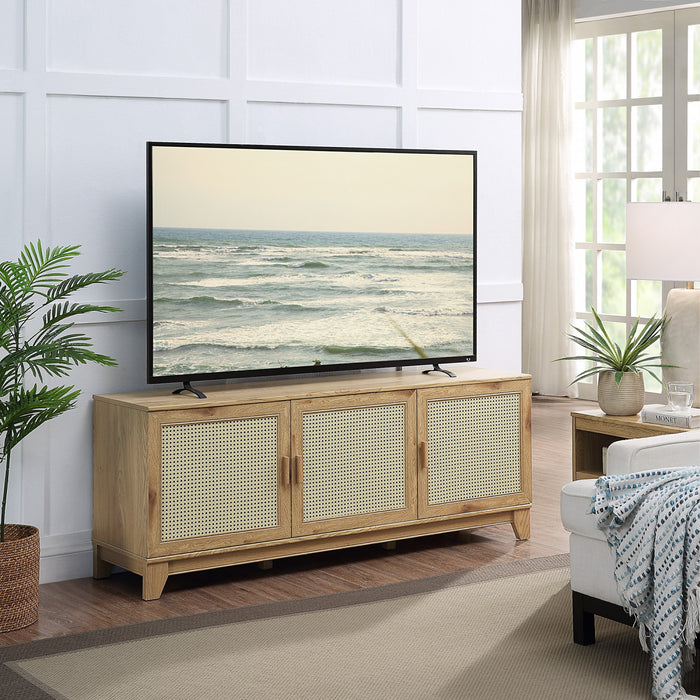 Ensemble de salon Sheridan Mid-Century Modern 4 pieces en bois naturel