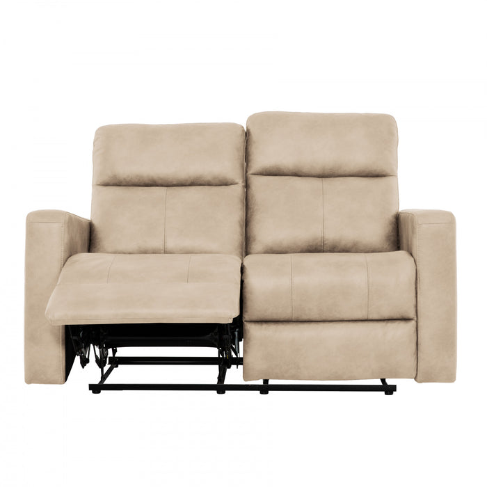Causeuse inclinable manuelle Denton de 57 po en similicuir - Taupe