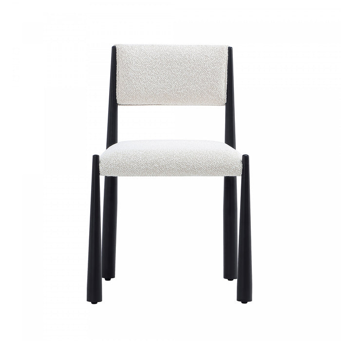 Chaise d’appoint en metal boucle creme Lennor style milieu du siecle – Lot de 2
