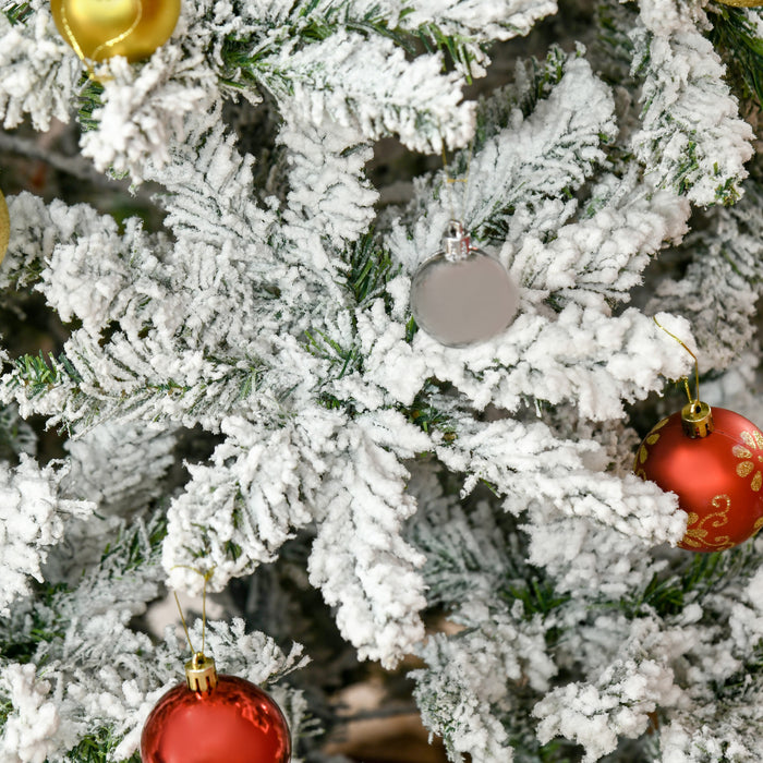 Homcom Sapin De Noel Artificiel Floque Avec Branches Realistes