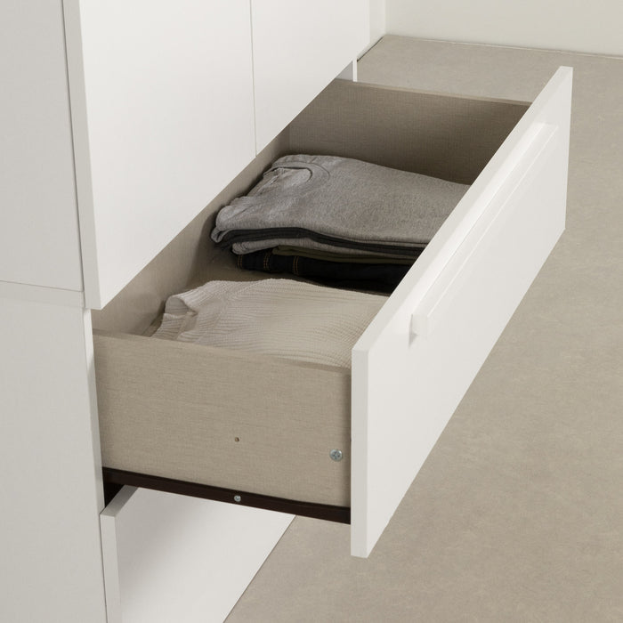 Acapella Armoire Penderie Avec Portes Et Tiroir - Blanc Solide