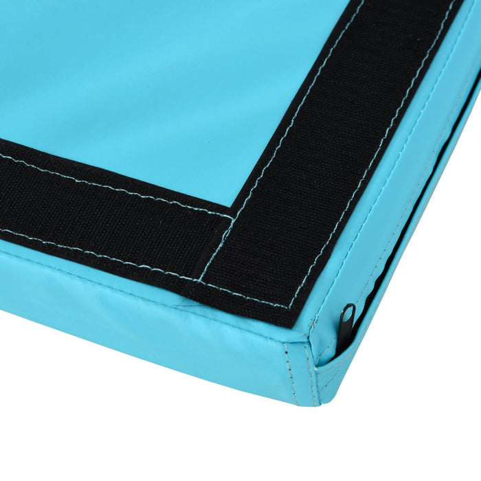 Soozier 4 Pi X 8 Pi X 2 Po En Cuir Pu Tapis De Gymnastique Tumbling Gym Arts Pliage Yoga Coussin D'exercice 4 Panneaux (bleu, 4'x8')