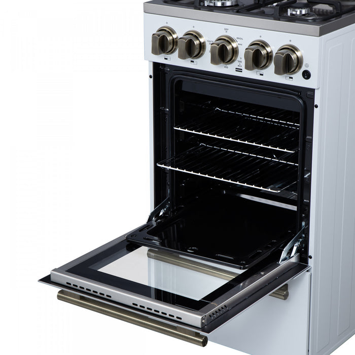 Cuisiniere a gaz autonome Forno Lamazze de 20 po, blanc,-FFSGS6265-20WHT