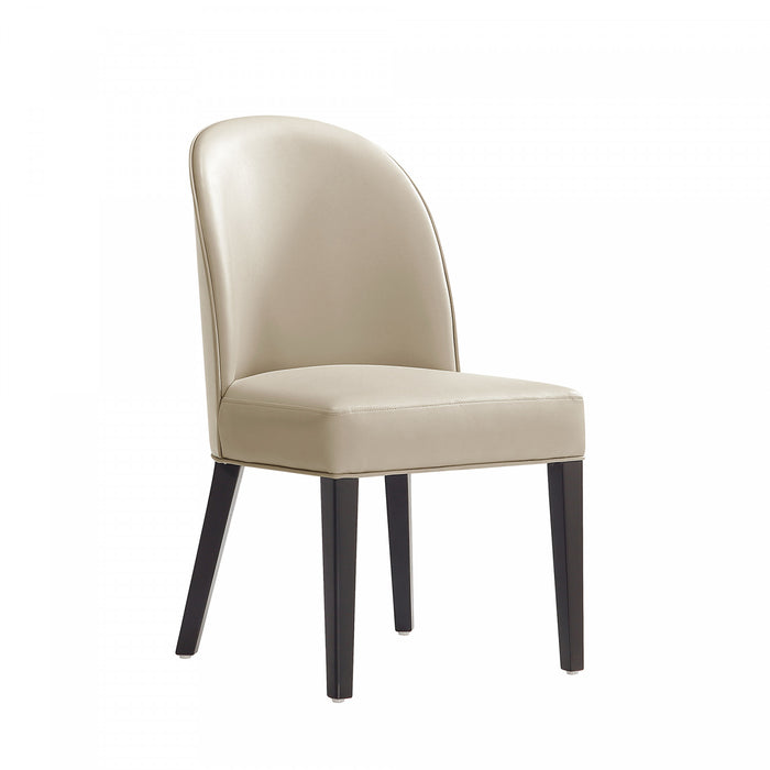 Chaise de salle a manger moderne en bois Hillman avec revetement en tissu couleur sable - Lot de 4