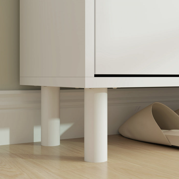 HOMCOM Armoire de rangement a chaussures avec etageres reglables, blanc