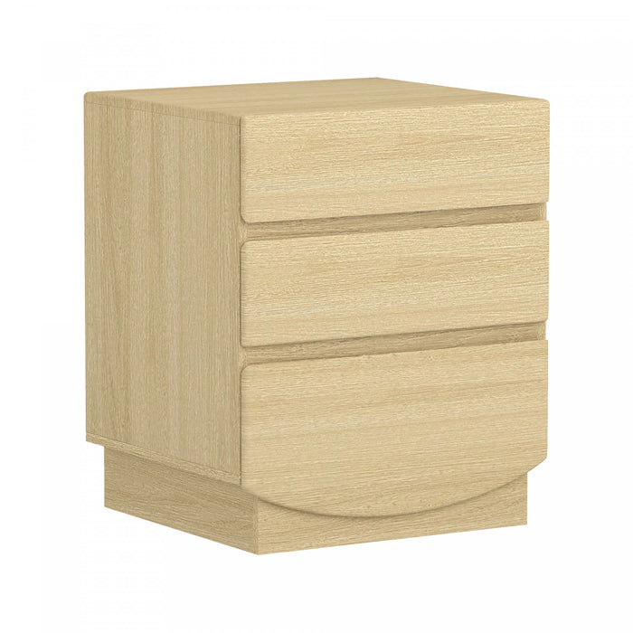 Table de nuit contemporaine Ardea 20\" en chene naturel (3 tiroirs)