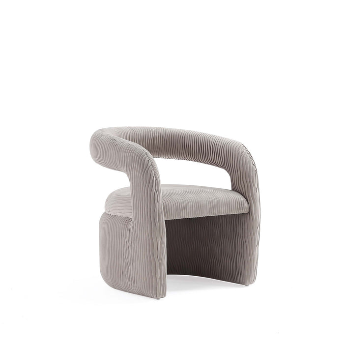 Fauteuil lounge Corvette style milieu du siecle en velours coloris colombe - Lot de 2