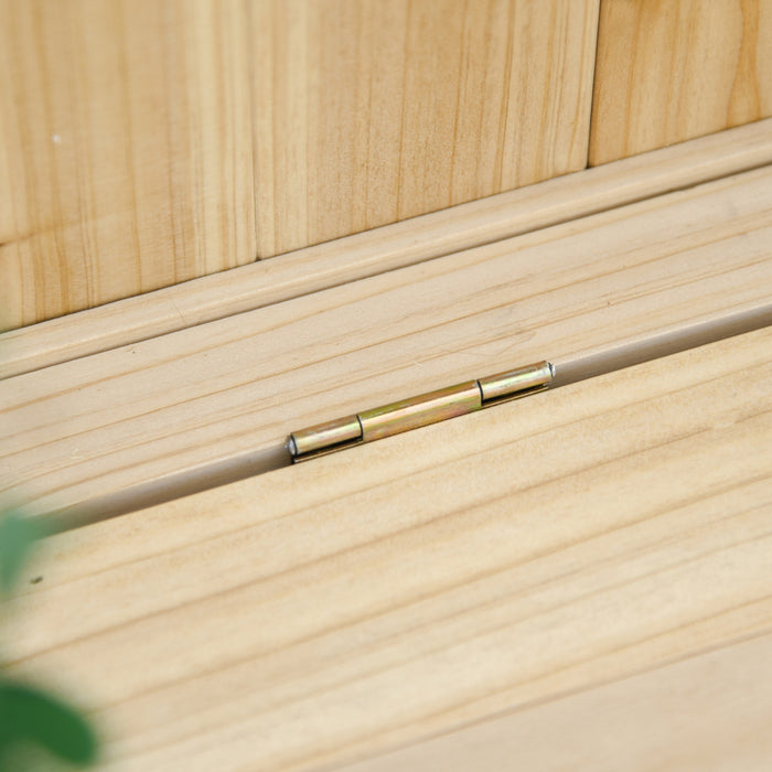 Outsunny Banc De Jardin En Bois Avec Coffre De Rangement, Naturel