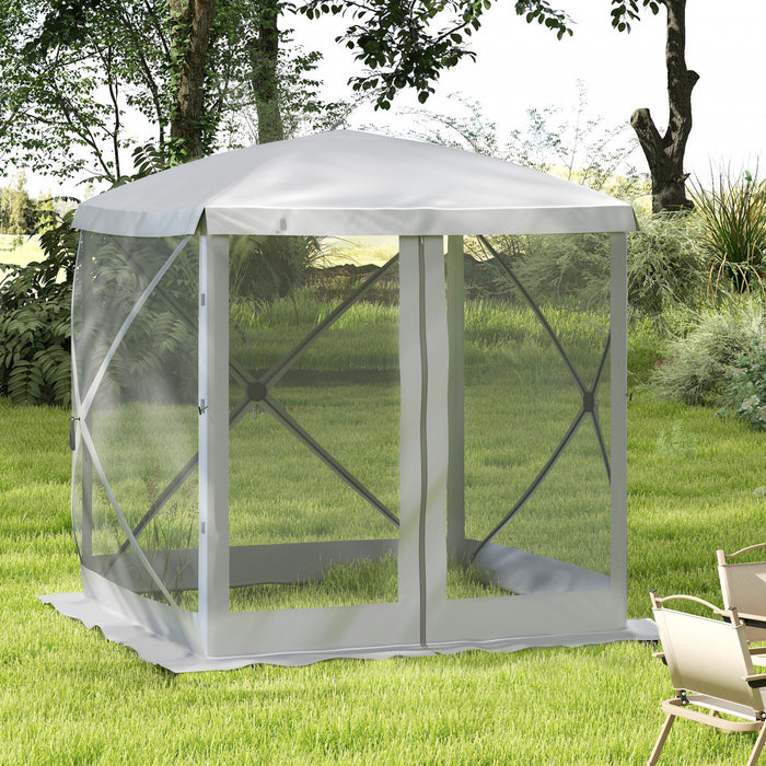 Outsunny Tente De Camping A Ecran Escamotable Installation Instantanee Gris