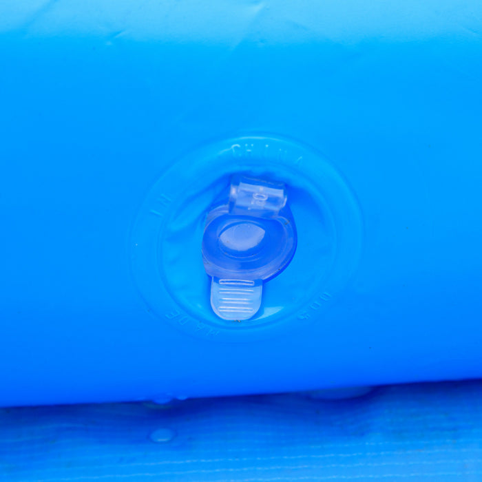Outsunny Piscine Gonflable Familiale 104\" X 30\" Avec Pompe Manuelle Pour Enfants, Adultes, Exterieur Jardin Cour Bleu