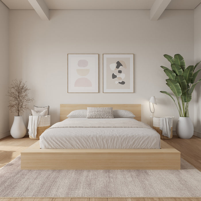 Kanso Lit a Plateforme Basse avec Tete de Lit