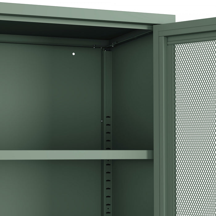 Armoire d’appoint moderne Amelia 32\" en metal vert sauge